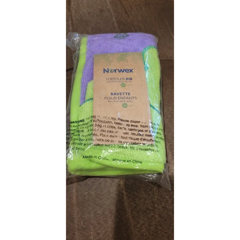 Norwex Jungle Baby Toddler Bib & Cloth. Sustainable, Environmental Microfiber.